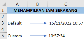 Menampilkan Jam Sekarang Lengkap Dengan Formatnya Dalam Excel